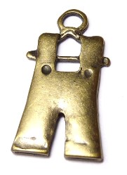 Pendentif pampille en métal couleur bronze Salopette