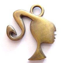 Pendentif pampille en métal couleur bronze femme
