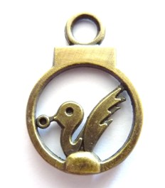 Pendentif pampille en métal couleur bronze Canard