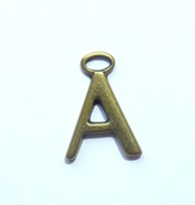 Pendentif pampille en métal couleur bronze lettre A-Z